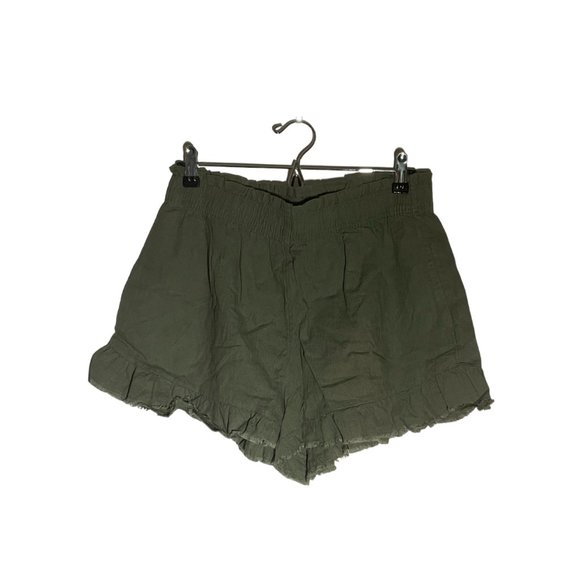 NWT | AERIE | Green Loose Ruffle Linen Short | Large NWT - Picture 3 of 7